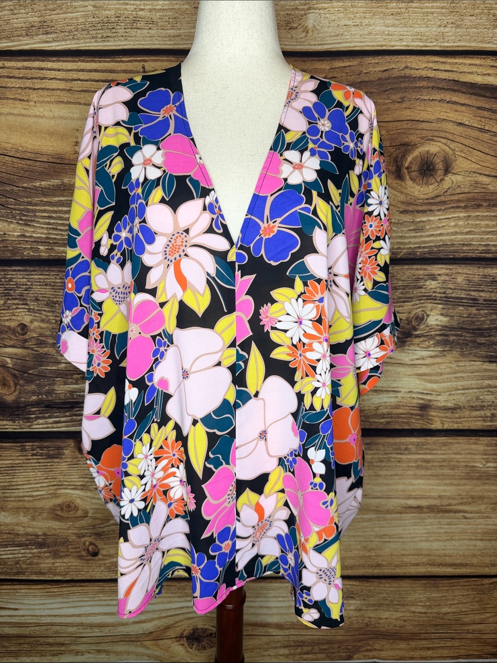 JODIFL Black Floral Multicolor Blouse